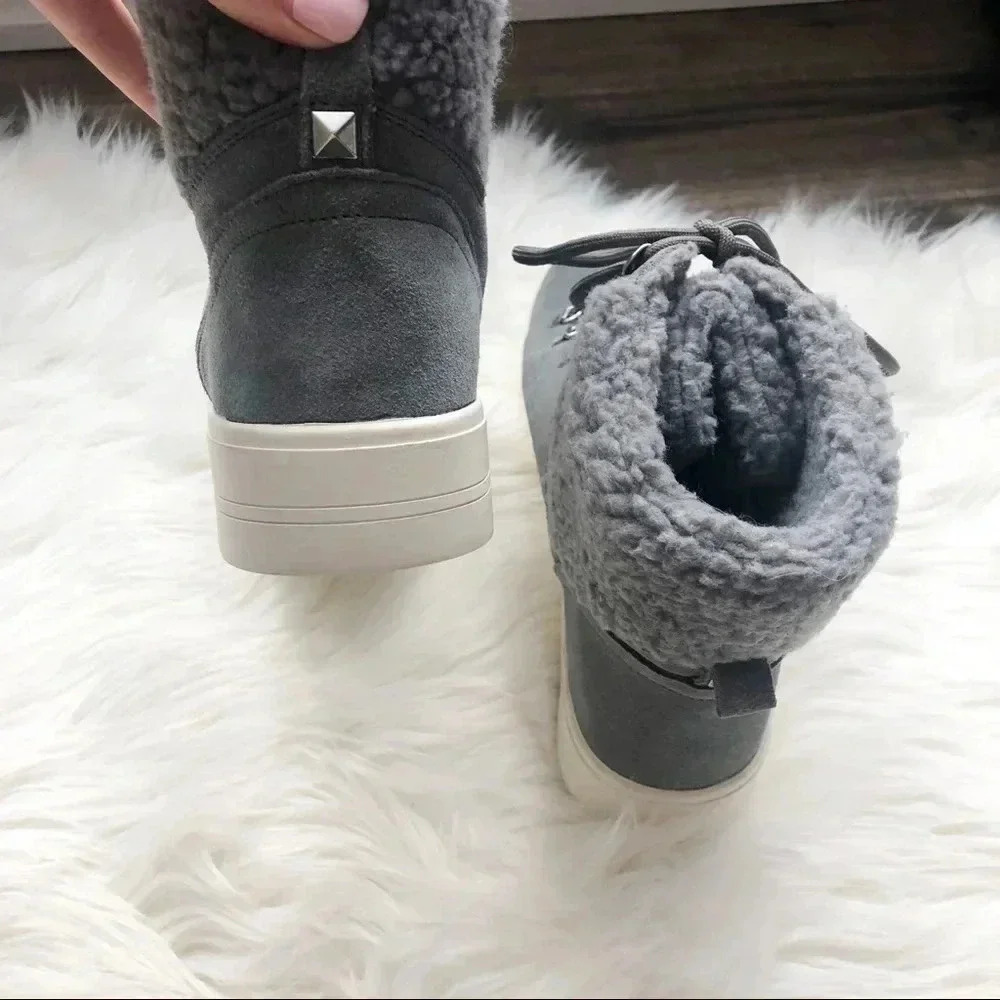 Marc Fisher Darlen Gray High Top Boots New 9.5 - Picture 6 of 6